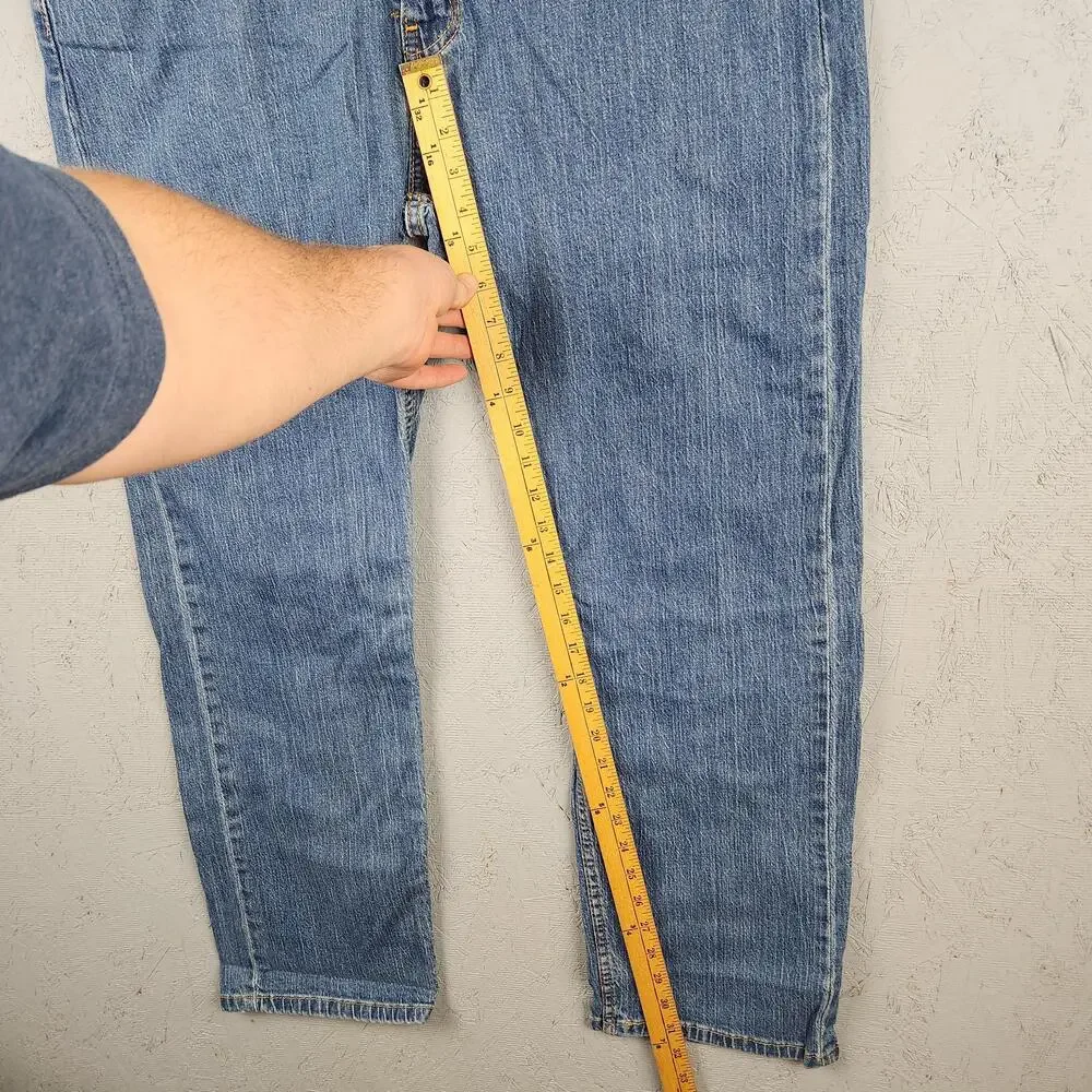 Levis 505 Jeans Mens 40x30 Blue Denim Straight Leg Stretch Medium Wash Classic